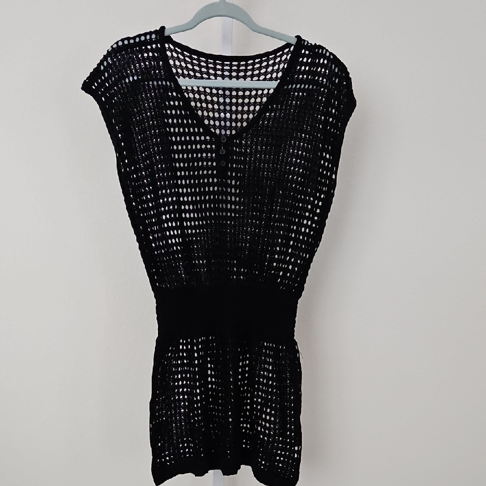 Black Knit Swim Coverup